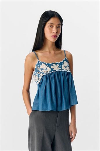 Lilje singlet, Medium Blue Denim